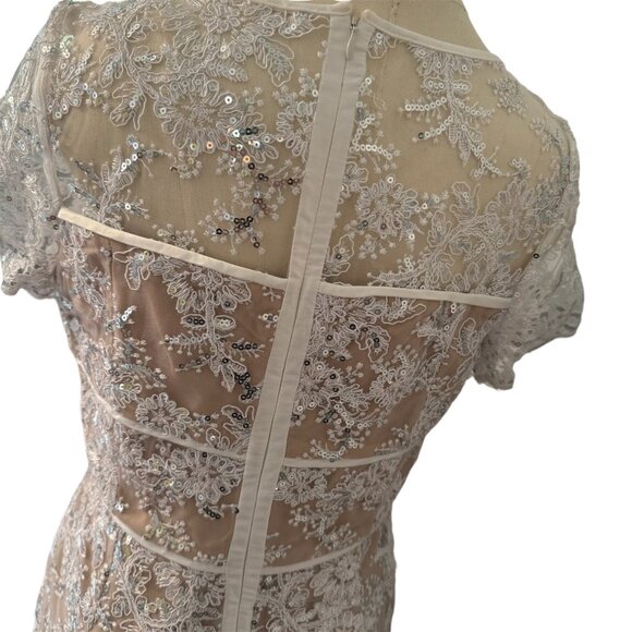 NWT Shani V neck Embroidery Short Sleeve Lace Sequin Cocktail Dress Size 8 - Picture 5 of 15